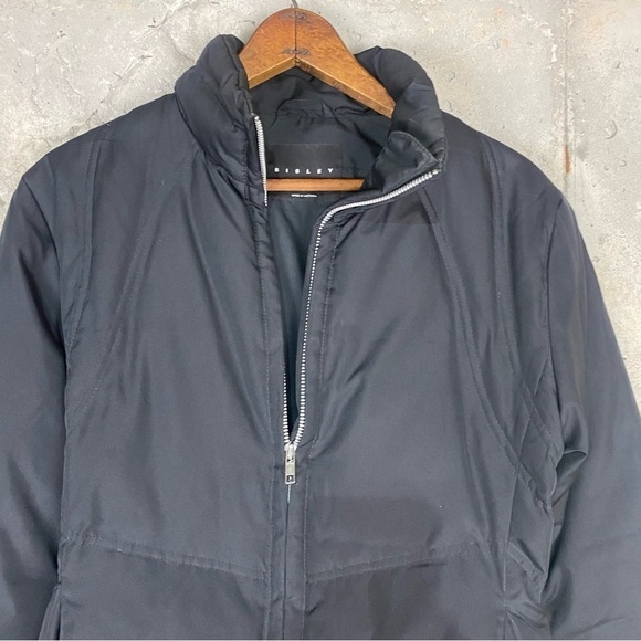 Sisley black zip up puffer jacket small - Picture 3 of 8